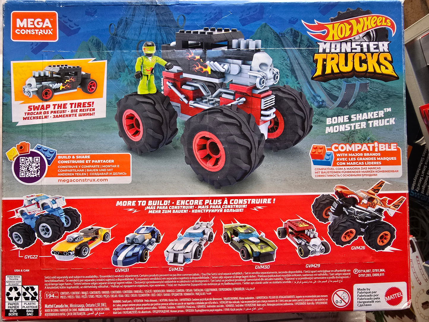 Mega Construx Hot Wheels Monster Trucks Bone Shaker